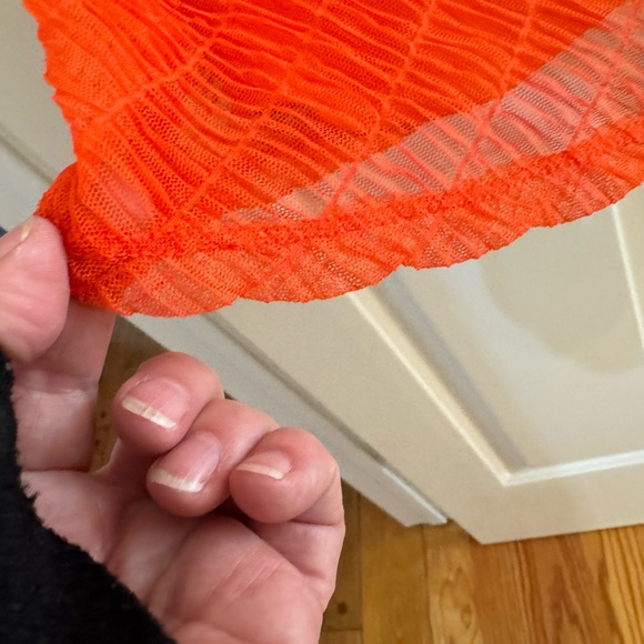 DKNY NEW Orange tank shirt Large Chiffon like overlay fully lined. FABRI… - Picture 5 of 11